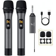 [아마존베스트]Tonor UHF TW-630 Wireless Microphone Dual Wireless Metal Dynamic Micro System with Rechargeable Receiver for Karaoke, Conferences, Weddings, DJ, Party, Speech, Church, Classes, 60