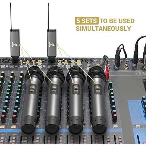  [아마존베스트]Tonor UHF TW-630 Wireless Microphone Dual Wireless Metal Dynamic Micro System with Rechargeable Receiver for Karaoke, Conferences, Weddings, DJ, Party, Speech, Church, Classes, 60