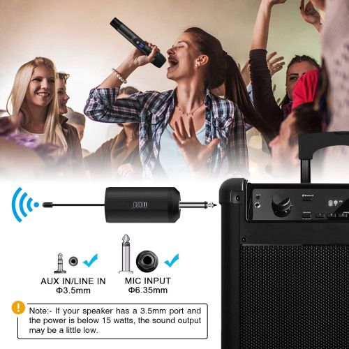  TONOR Wireless Microphone Metal Handheld System UHF 25 Channel with Mini Receiver 14 Output for PA SystemsStageChurchPartyKaraokeBusiness Meeting, Black