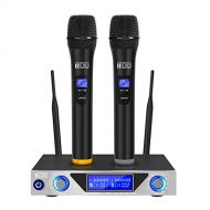 TONOR VHF Handheld Wireless Microphone System with Dual Hand Held Dynamic Microphones and LCD Display for Karaoke Party Classroom Meeting