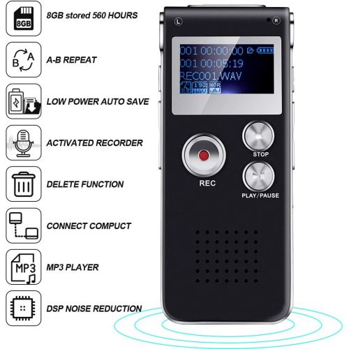  [아마존베스트]Voice Recorder TOOBOM R01 Digital Voice Activated Recorder - Sound Audio Dictaphone Double Sensitive Microphone Metal Body A-B Repeat Mini Lecture Recorder