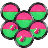 TOODOO Toss and Catch Balls Game, 3 Set Paddle Toss and Catch Ball, 6 Paddles and 3 Balls, Suitable for Sports, Beach, Gifts, Event and Game Prizes, Party Favor and Supplies (Black