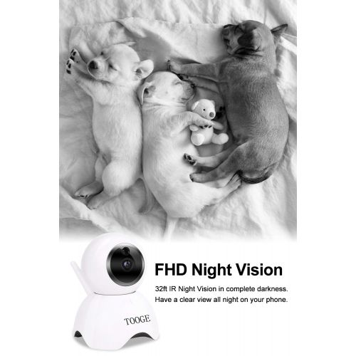  [아마존 핫딜]  [아마존핫딜]Pet Dog Camera, TOOGE Home WiFi Security Camera FHD Surveillance Baby Monitor Motion Detection with Night Vision 2-Way Audio Pan/Tilt/Zoom Compatible with iOS/Android