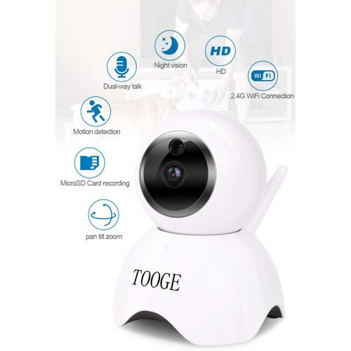  [아마존베스트]Pet Dog Camera, TOOGE Home WiFi Security Camera FHD Surveillance Baby Monitor Motion Detection with Night Vision 2-Way Audio Pan/Tilt/Zoom Compatible with iOS/Android