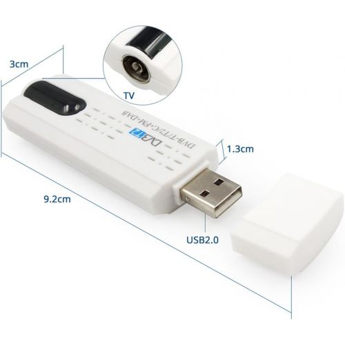  TOOGOO USB 2.0 Digital DVB T / T2 SDR + DAB + FM HDTV TV Tuner Receiver Stick