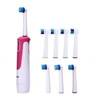 TOOTHBRUSH Buy 1 Get 8 Heads Rotating Electric Battery Operated No Rechargeable Tooth Brush Teeth Whitening For Black