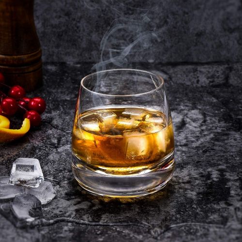  [아마존베스트]TOOWELL Old Fashioned Whiskey Glass Set of 2 Cocktails Glasses Hand Blown Scotch Glass Tumblers Heavy Base 9OZ Rocks Glasses Perfect for Bourbon Scotch Manhattans Cocktails