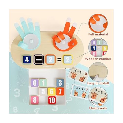  TOP BRIGHT Educational Learning Number Toy for Toddler - Finger Counting Math Toys, Homeschool Supplies for Math Manipulates, Teaching Early Education Toys for Kid Age 3+, Montessori Toy for Toddler