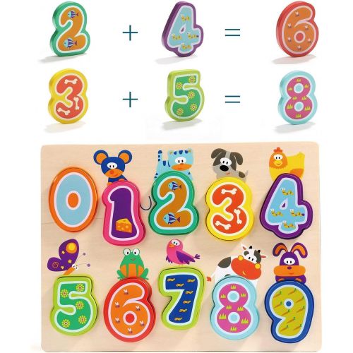  [아마존베스트]TOP BRIGHT Educational Toys for 1 Year Old Girl Boy Gifts Wooden Alphabet Puzzles for Toddlers (Pack of 2)