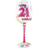 [아마존베스트]Top Shelf Unique Hand Painted 21st Birthday Wine Glass