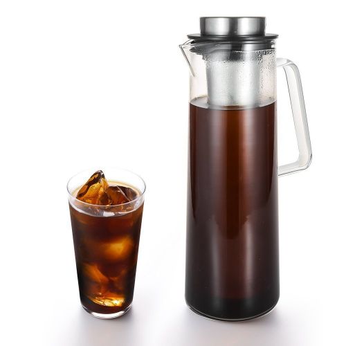  Cold Brew Iced Coffee Maker, TOP-MAX Iced Tea Maker 34 Oz Brewing Glass Carafe with Removable Stainless Steel Filter