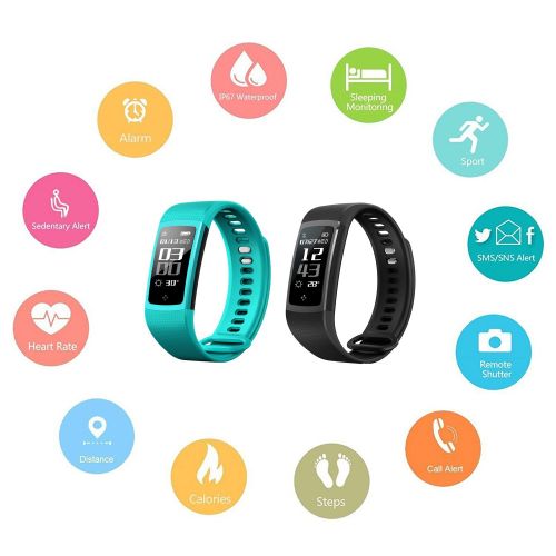  Fitness Tracker with Blood Pressure Monitor,TOP-MAX Smart Watch Heart Rate Monitor ,Activity Tracker IP67 Waterproof ,Smart Bracelet Calorie Counter Pedometer Anti-lost for Android