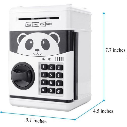  [아마존베스트]TOPBRY Cartoon Piggy Bank Cash Coin Can Password Electronic Money Bank Safe Saving Box ATM Bank Safe Locks Panda Smart Voice Prompt Money Piggy Box