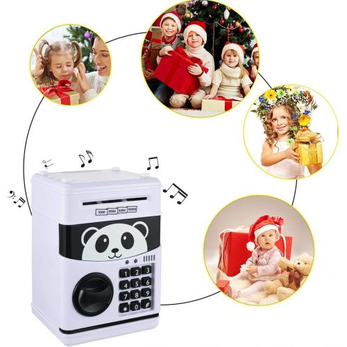  [아마존베스트]TOPBRY Cartoon Piggy Bank Cash Coin Can Password Electronic Money Bank Safe Saving Box ATM Bank Safe Locks Panda Smart Voice Prompt Money Piggy Box