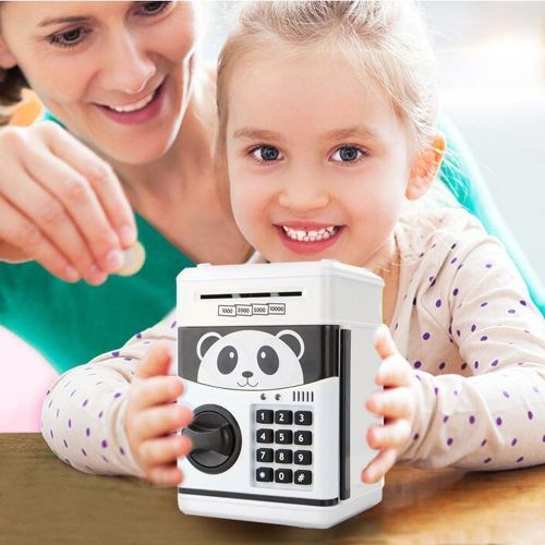  [아마존베스트]TOPBRY Cartoon Piggy Bank Cash Coin Can Password Electronic Money Bank Safe Saving Box ATM Bank Safe Locks Panda Smart Voice Prompt Money Piggy Box