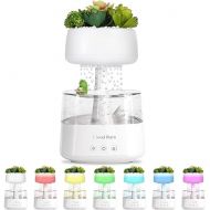 Aromatherapy Diffuser Humidifier, Rain Drop Humidifier Artificial Plants Night Light Essential Oil Diffuser,7 Color Air Humidifier with Filter for Home Bedroom Aroma