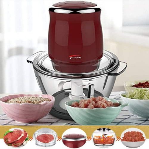  TOPCHANCES Household Mini Electric Meat Grinder 500W Multi-function Automatic Quick Mince Mini Stainless Steel Meats Mincer Vegetable Fruit Mixer Chopper Food Grinding Mincing Mach