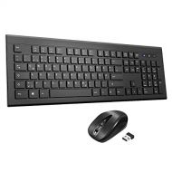 [아마존 핫딜]  [아마존핫딜]TOPELEK Tastatur Maus Set, Kabellose Ultraduenne Tastatur-Maus-Combo, Funktastatur mit Maus mit 3 stufige DPI, 2.4G Wireless Keyboard und Mouse Combo, 11m Anschlussdistanz mit USB E