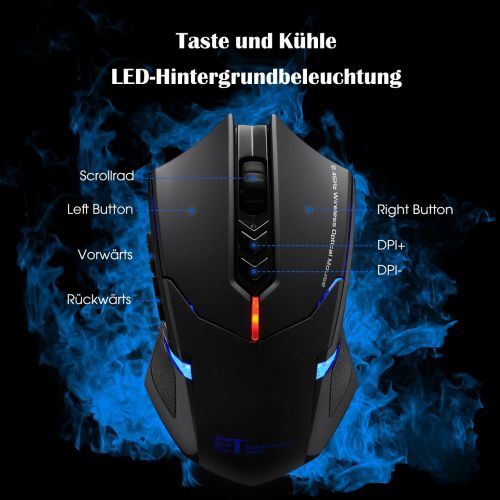  [아마존 핫딜]  [아마존핫딜]TOPELEK Laptop Maus, Mute-Maus 2.4 G 2400 DPI, 7 Tasten, Drahtlose Maus Silent Schnurlos Funkmaus Gaming Maus Funk Wireless-maus Optical Business Mouse Mause Fuer PC Laptop iMac Mac