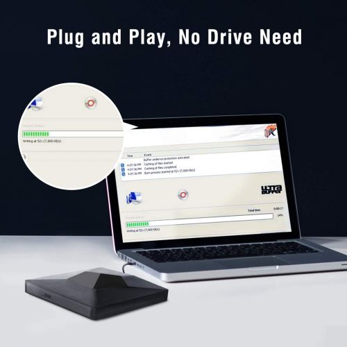  4K Blu Ray Drive, TOPELEK USB3.0 and Type-C CDDVDBD BurnerWriter, 3D 6X Blu-Ray Disc Playback, Trendy Design & Super-Fast Transmission for Windows, Mac OS Laptop, PC, Computer