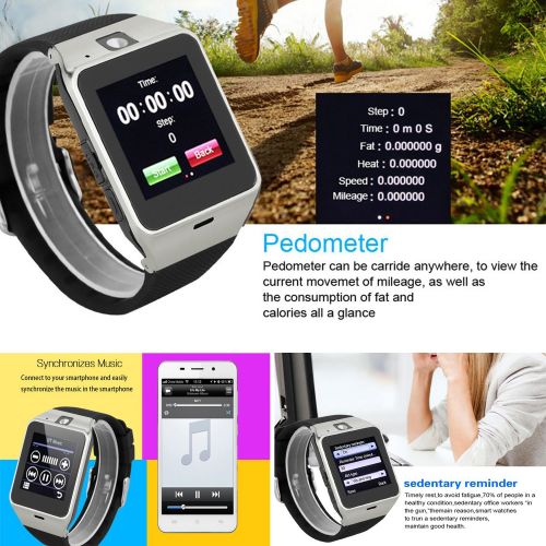  TOPEPOP Smart Watch Anti Lost Bluetooth Wristwatch Pedometer Activity Tracker Sports Smartwatch Music Wristband Compatible with Men Women Boys Android Phones Samsung Galaxy S9 S8 S7 Huawei