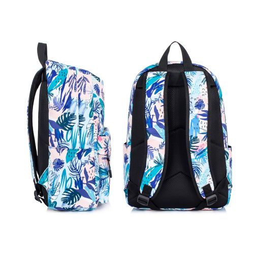  TOPERIN Fashion Leaves Backpack Daypack Travel Bag Satchel Handbag Leaves-Blue 2