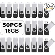 TOPESEL USB Flash Drive 50PCS 16GB Bulk USB 2.0 Flash Drive Memory Stick USB Drive Thumb Drives USB Stick Swivel Memory Stick Thumb Drives Pen Drive (16GB 50 Pack, Black)