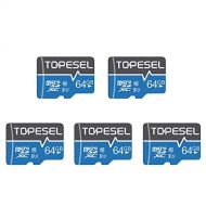 TOPESEL 64GB Micro SD Card SDXC 5 Pack Memory Cards UHS-I TF Card Class 10 for Camera/Phone/Nintendo-Switch/Galaxy/Drone/Dash Cam/GOPRO/Tablet/PC/Computer(5 Pack U1 64GB)