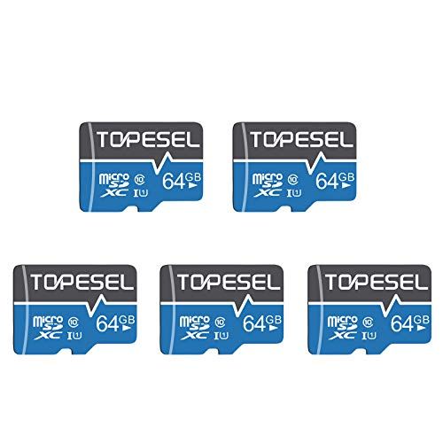  TOPESEL 64GB Micro SD Card SDXC 5 Pack Memory Cards UHS-I TF Card Class 10 for Camera/Phone/Nintendo-Switch/Galaxy/Drone/Dash Cam/GOPRO/Tablet/PC/Computer(5 Pack U1 64GB)