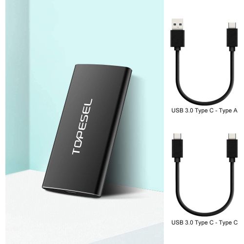  [아마존베스트]Portable SSD, TOPESEL 480GB High Speed Read & Write up to 540MB/s,External Solid State Drive for PC, Desktop, Laptop, MacBook, Black