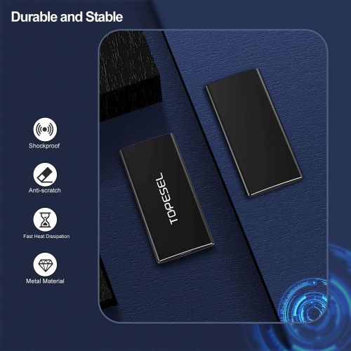  [아마존베스트]Portable SSD, TOPESEL 480GB High Speed Read & Write up to 540MB/s,External Solid State Drive for PC, Desktop, Laptop, MacBook, Black