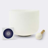 TOPFUND Singing Bowls Perfect Pitch B Note Crystal Singing Bowl Crown Chakra 10 inch (O-ring and Mallet Included)