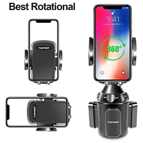  [아마존베스트]TOPGO [Upgraded] Car Cup Holder Phone Mount Adjustable Automobile Cup Holder Smart Phone Cradle Car Mount for iPhone 12 Pro Max/XR/XS/X/11/8/7 Plus/6s/Samsung S20 Ultra/Note 10/S8 Plus/S