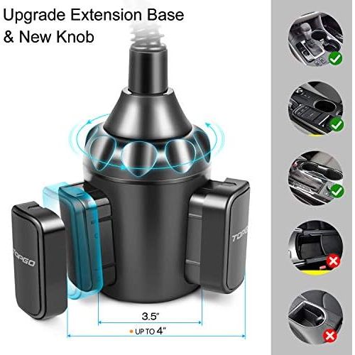  [아마존베스트]TOPGO [Upgraded] Car Cup Holder Phone Mount Adjustable Automobile Cup Holder Smart Phone Cradle Car Mount for iPhone 12 Pro Max/XR/XS/X/11/8/7 Plus/6s/Samsung S20 Ultra/Note 10/S8 Plus/S