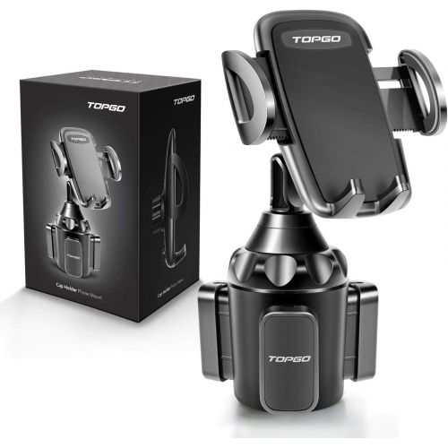  [아마존베스트]TOPGO [Upgraded] Car Cup Holder Phone Mount Adjustable Automobile Cup Holder Smart Phone Cradle Car Mount for iPhone 12 Pro Max/XR/XS/X/11/8/7 Plus/6s/Samsung S20 Ultra/Note 10/S8 Plus/S