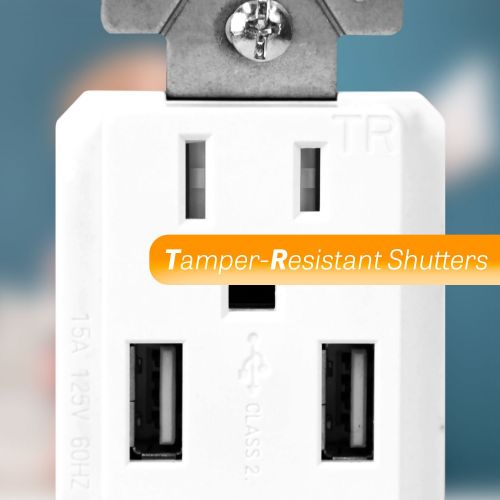  [아마존 핫딜]  [아마존핫딜]TOPGREENER High Speed USB Charger Outlet, USB Wall Charger, Electrical Outlet with USB, 15A TR Receptacle, Screwless Wall Plate, for iPhone X, iPhone 8 / 8 Plus, Samsung Galaxy and