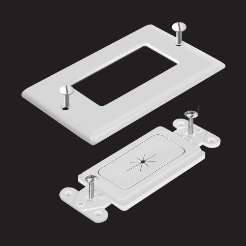  TOPGREENER Flexible Rubber Wall Grommet Insert with Decorator Wall Plate, Pass Through Plate for Low-Voltage Cables, Size 1-Gang 4.50 x 2.75, Polycarbonate Thermoplastic, TG8901-2P