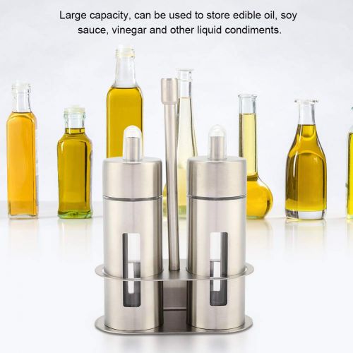  TOPINCN Olive Oil Vinegar Dispenser Kitchen Supplies Stainless Steel Leakproof Oil Pot Bottle Container Soy Sauce Vinegar Seasoning Jar