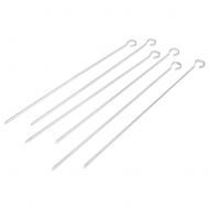TOPINCN 6 Pcs Barbecue Skewers Stainless Steel BBQ Grilling Fork Sticks Outdoor Picnic Camping Skewer Grill Set