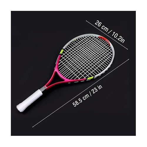  Tennis Racket TOPINCN Super Light Weight Junior Tennis Training Racquet for Kids Beginners Training Practice - 1 Carrying Bag Included(Rose Red)