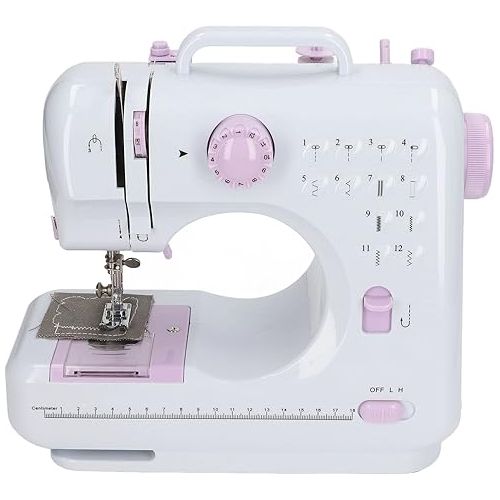  Mini Sewing Machines Portable Sewing Machine Small Sewing Machines with Sewing Kit with Seaming Function 12 Stitch Patterns (US Plug)