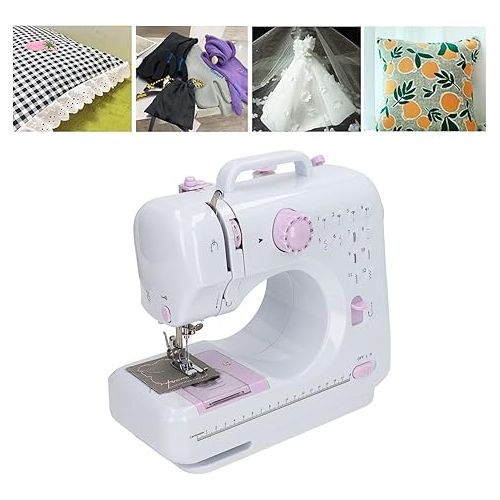  Mini Sewing Machines Portable Sewing Machine Small Sewing Machines with Sewing Kit with Seaming Function 12 Stitch Patterns (US Plug)