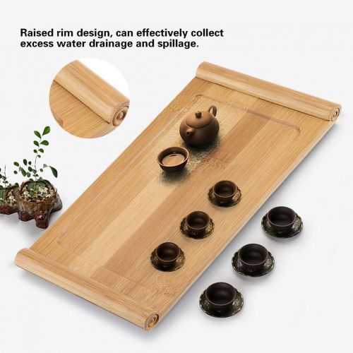  TOPINCN Bambus Tee Tablett Stabile Tasse Platte Lebensmittel Dessert Snack Kaffee Serviertablett Chinesischen Kung Fu Tee Zubehoer fuer Home Kitchen