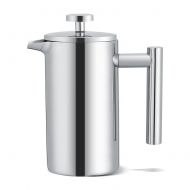 French Press Kaffeemaschine TOPINCN Edelstahl Espresso & Tee French Press Maker - Doppelwand Rostfrei, 350ml