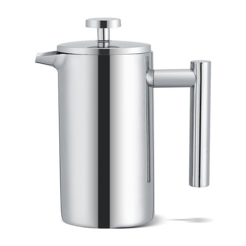  French Press Kaffeemaschine TOPINCN Edelstahl Espresso & Tee French Press Maker - Doppelwand Rostfrei, 350ml