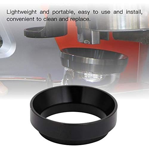  TOPINCN Espresso Dosing Funnel Aluminum Universal Coffee Powder Dosing Ring Coffee Maker Replacement Accessory 58MM (Black)