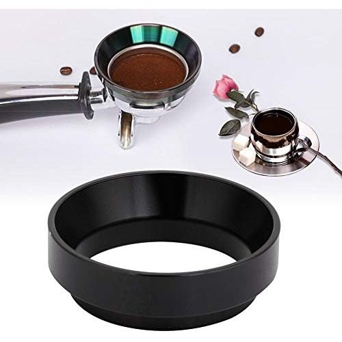  TOPINCN Espresso Dosing Funnel Aluminum Universal Coffee Powder Dosing Ring Coffee Maker Replacement Accessory 58MM (Black)