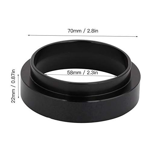  TOPINCN Espresso Dosing Funnel Aluminum Universal Coffee Powder Dosing Ring Coffee Maker Replacement Accessory 58MM (Black)