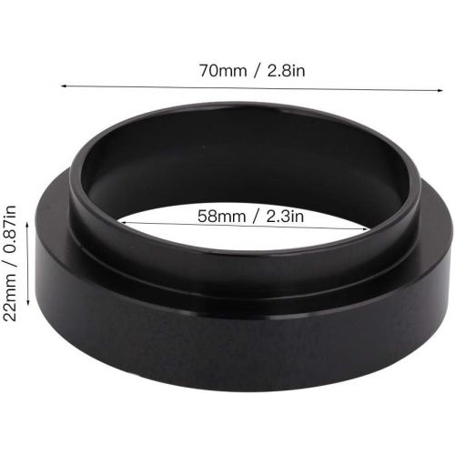  TOPINCN Espresso Dosing Funnel Aluminum Universal Coffee Powder Dosing Ring Coffee Maker Replacement Accessory 58MM (Black)