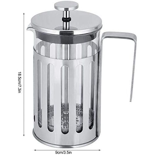  TOPINCN Coffee Pot Stainless Steel Coffee Maker Glass French Press Filter Coffee Machine Pour Espresso Coffee Pot Household Tea Maker(350ML)